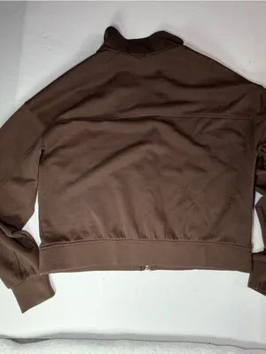 Women's Brown Full-Zip Casual Hoodie thumbnail 5