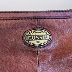 Vintage Fossil Western Brown Cowhide Leather Crossbody Bag Purse Festival Hippie thumbnail 9
