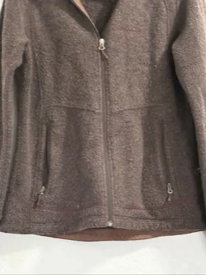Marmot wool blend sweater jacket sz L warm cozy winter brown thumbnail 2