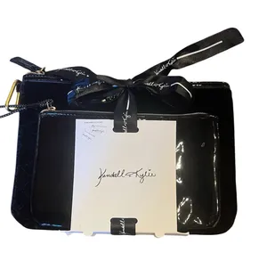 New Kendall & Kylie Black Makeup Bags Pouches 2 Piece Combo Wristlet. thumbnail 1