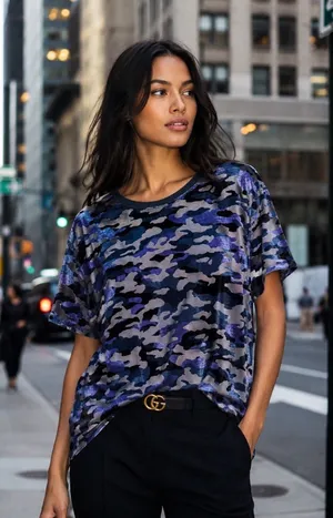 Free People We the Free velvet camouflage burnout t-shirt thumbnail 1
