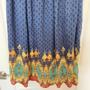 Gypsie Blue Large Boho Chic Whimsigoth Midi Skirt Lined Cottagecore Prairie thumbnail 6