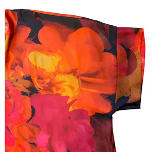 Bryn Walker M L Paola Tunic Lagenlook Oversized Top Shirt Floral Black Red thumbnail 3