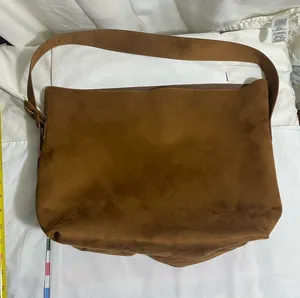 Reversible Brown Suede Shoulder Bag tote bag thumbnail 1