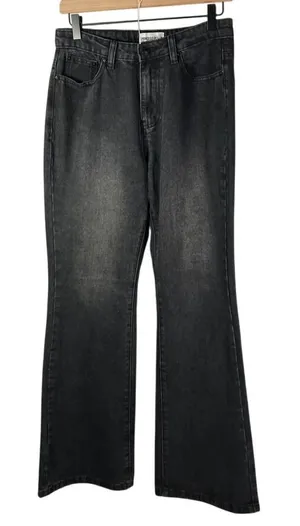 Princess‎ Polly Women's Jeans Black Wash High Rise Flare Denim Size 4 thumbnail 1