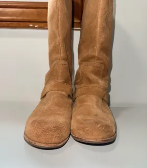 UGG Channing Suede Riding Boots Chestnut Brown Buckle thumbnail 3