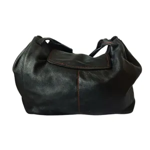 Sabrina Scala Leather Satchel Bag Black thumbnail 4