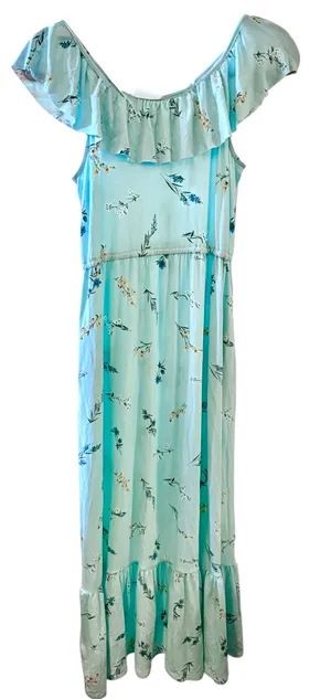 Bailey Lane Girls Floral Pattern Ruffle Neck Maxi Dress Size L 12-14 thumbnail 2