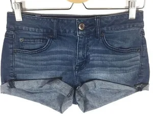 American Eagle Shortie Stretch Medium Wash‎ Denim Cuffed Size 8 thumbnail 1