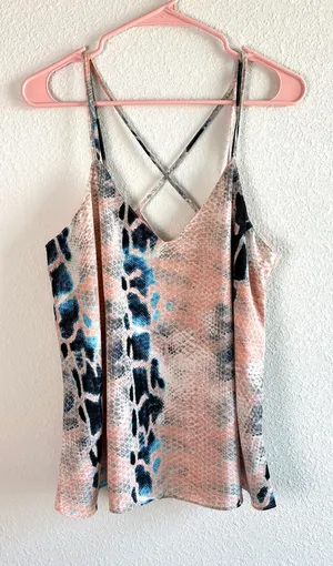 Buddy Love Kendall Snakeskin Strappy Tank Top Size L thumbnail 1
