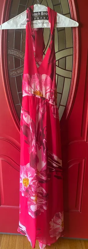 Jennifer Lopez Dress Floral Pink S thumbnail 1