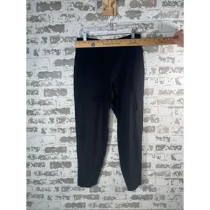 Athleta | women black straight leg 8p pants zipper ankle thumbnail 8