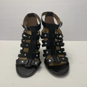 Coach Ginny‎ Gladiator Black Leather Heels Sandals Womens 9.5 B Strappy Studded thumbnail 3