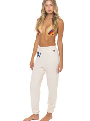 Aviator Nation Logo Sweatpants - Vintage White- Small thumbnail 2