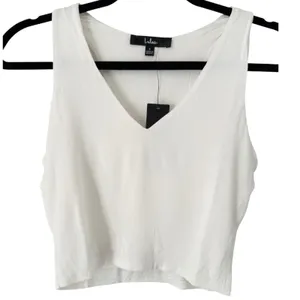 NWT Lulus Feel Like Dancing White Jersey Knit Crop Top Womens Size Small thumbnail 3