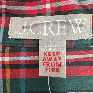 J. Crew Pajama Shirt Classic‎ Red Green Blue Stewart Tartan Plaid Cotton NWT thumbnail 4