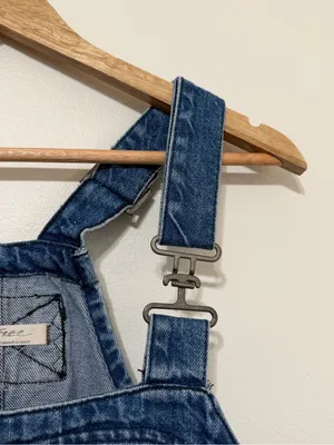 Free People We The Free Overall Smock Mini Dress Size Medium Denim thumbnail 7