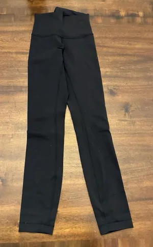 Lululemon Wunder Under Leggings 2 Black Hi-Rise 7/8 Tight Full-On Luon 25" thumbnail 1