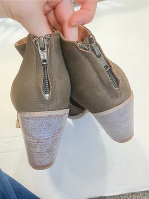 Free People Brown Leather Ankle Boots Womens 7 Boho Side Cut Out Western Booties thumbnail 5