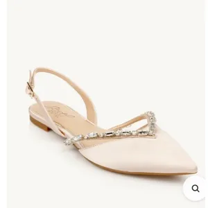 Jewel Badgley Mischka Champagne Camden Pointed Flat Dress Shoes Sz 6 NEW $99 thumbnail 2