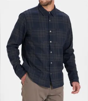 Vuori Canyon Insulated Shirt Jacket Mens Medium Navy‎ Plaid Excellent Shacket thumbnail 1