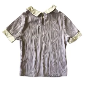 SheIn Mauve Purple Essnce Contrast Collar Keyhole Back Top thumbnail 9