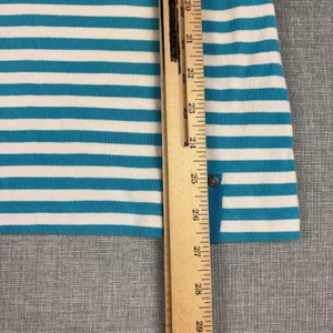 Lauren Ralph Lauren T-Shirt Womens Medium Blue Striped Mesh Active Athletic Top thumbnail 5