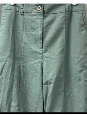 ASOS High-Rise Straight Leg Pants in Sage Green thumbnail 4