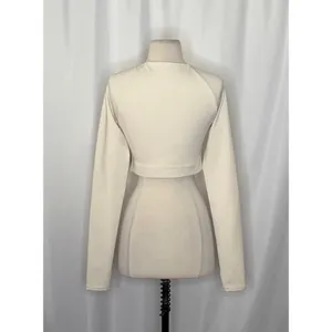 NWT!! GIRLFRIEND COLLECTIVE Kinsley Ivory Long Sleeve Cropped‎ Top Medium thumbnail 7