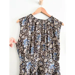Madewell | NWT Gathered Button-Front Mini Dress Floral Carob | Sz M thumbnail 4