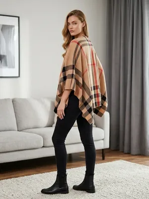 Top women Poncho Wrap Shawl Elegant Cape thumbnail 4