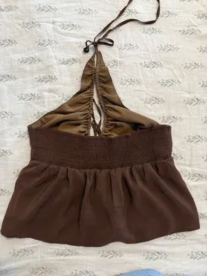 Princess Polly Brown Halter Top thumbnail 3