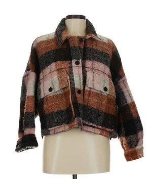 Zara Plaid Cropped Shacket thumbnail 1