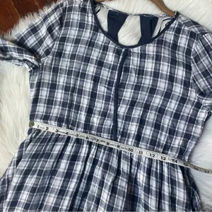 Paper Crane Navy Plaid Mini Dress NWT thumbnail 8