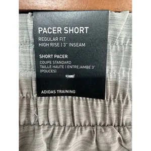 Adidas Pacer Woven High Training Shorts Women XS Grey 3" Inseam Athlesiure Yoga thumbnail 2