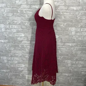 Lulus One Wish Burgundy Lace Midi Dress thumbnail 5