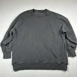 Aerie Women’s Oversized Distressed Crewneck Sweatshirt Size M Gray thumbnail 1