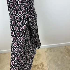 Free People Brielle Midi Dress Mesh Ruched Floral Side Slit Black Combo XS NWT thumbnail 7