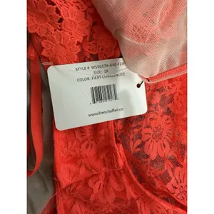 French Affair Lace Mesh Bodysuit Teddy Lingerie Floral Cutout Strappy 1X NWT thumbnail 8