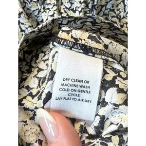 Apiece Apart Dress Womens XS Black Yellow Floral Organic Cotton Mini Summer thumbnail 15