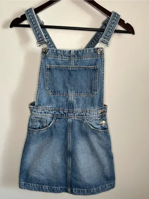 H&M Divided Denim Overall Mini Dress - Medium Wash thumbnail 2