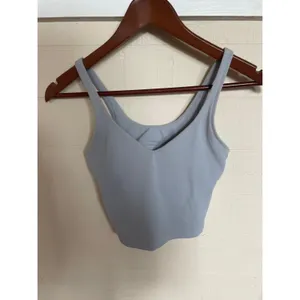 LULULEMON Align Arise Tank in Blue Linen Size 2 Shelf Bra Crop Top thumbnail 5