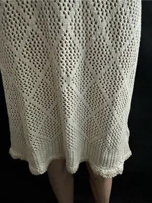Venus Women’s 2 PC Sleeveless Crochet Knit Slip Dress Cream & Gold MD NWT thumbnail 8