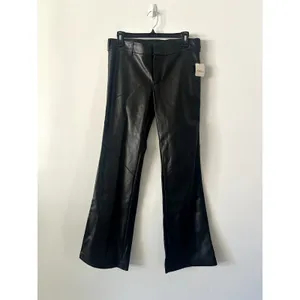 Free People Love Language Low Rise Faux Leather Flare Pants NWT Size 4 thumbnail 2