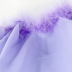 Bettie Page Playful Promises Womens‎ Lilac Feather Trim Lingerie Slip Dress US 6 thumbnail 4