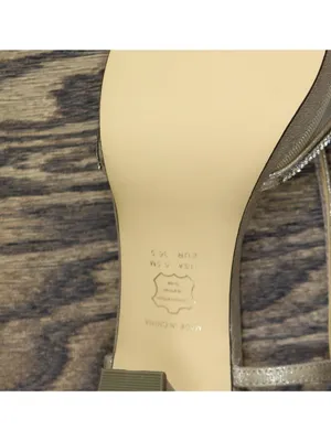NWT Nina Rhinestone Slingback Block Heel Sandals Taupe Champagne Brown 6.5M thumbnail 11