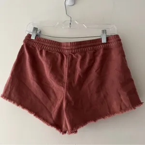 Aerie Salmon Pink‎ Beachy Cutoff Lounge Shorts Elastic Waist thumbnail 4