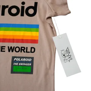Polaroid Reframe The World Graphic T-Shirt Tan V-Neck Short Sleeve Women Size‎ M thumbnail 4