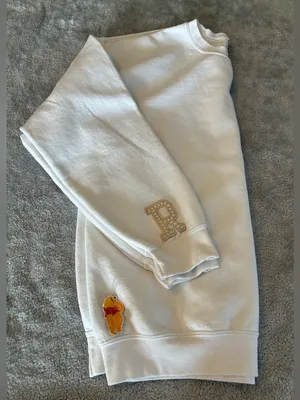 Women’s White Sweatshirt Patch Details of Winnie the Pooh Characters Size XL thumbnail 11