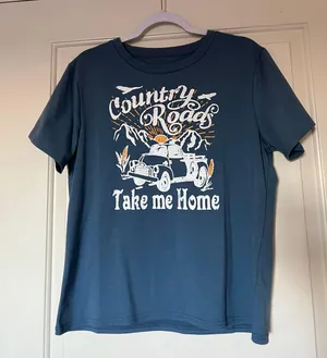 Cute Vintage Style Country T Blue Size M thumbnail 2